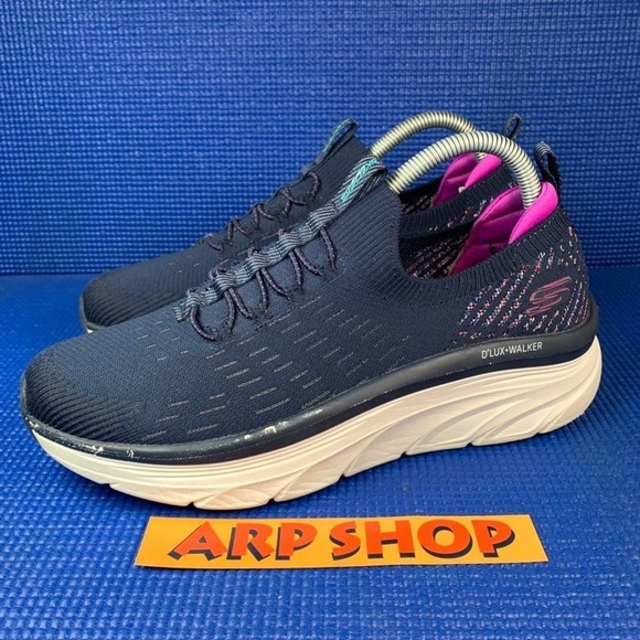 SKECHERS D'LUX STAR STUNNER Women`s Size 9 Blue White Walking Shoes 149356 - Picture 1 of 8